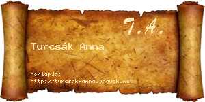 Turcsák Anna névjegykártya